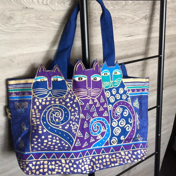 Laurel Burch Handbags - NWT-Laurel Burch Indigo Cats Large Tote